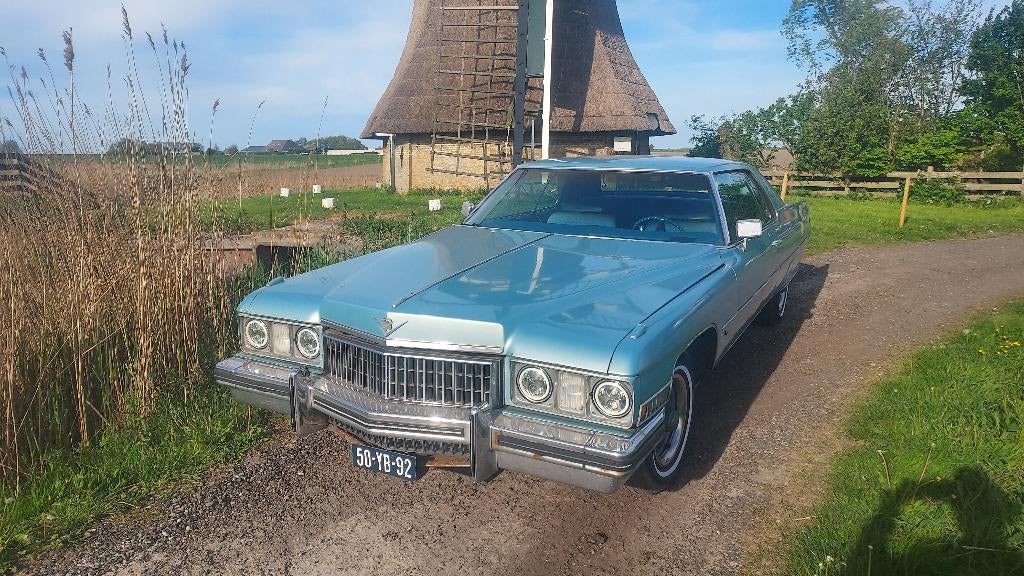 Cadillac Coupe de Ville 7.7 AUT 1973 Blauw, Automaat, 8 cilinders, Coupe de Ville, Particulier