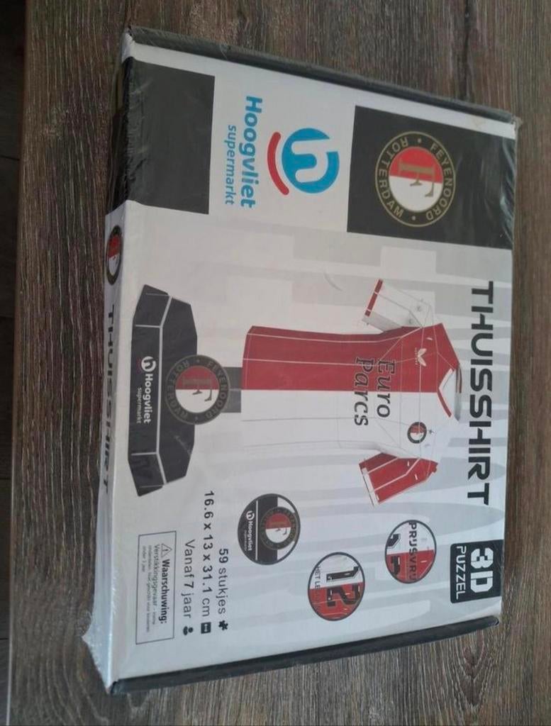 Nieuw feyenoord thuisshirt puzzel, Ophalen of Verzenden, Minder dan 500 stukjes, Nieuw