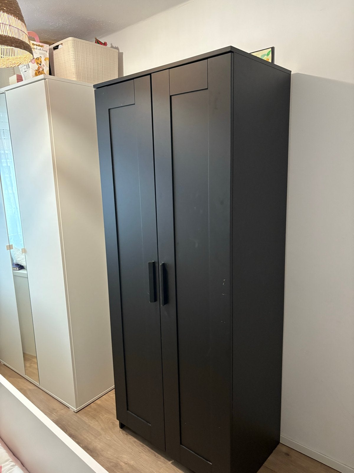 Ikea Brimnes kledingkast zwart, Overige materialen, Gebruikt, 150 tot 200 cm, 25 tot 50 cm