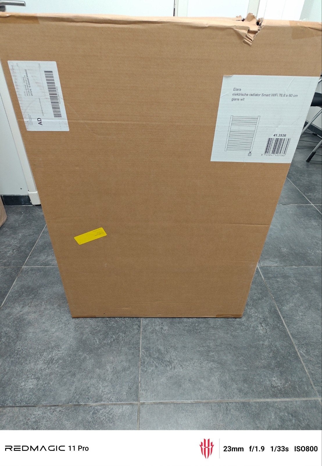 Elara elektrische radiator Smart WiFi 76.6x60 cm glans wit, Ophalen, 30 tot 80 cm, Radiator, Nieuw