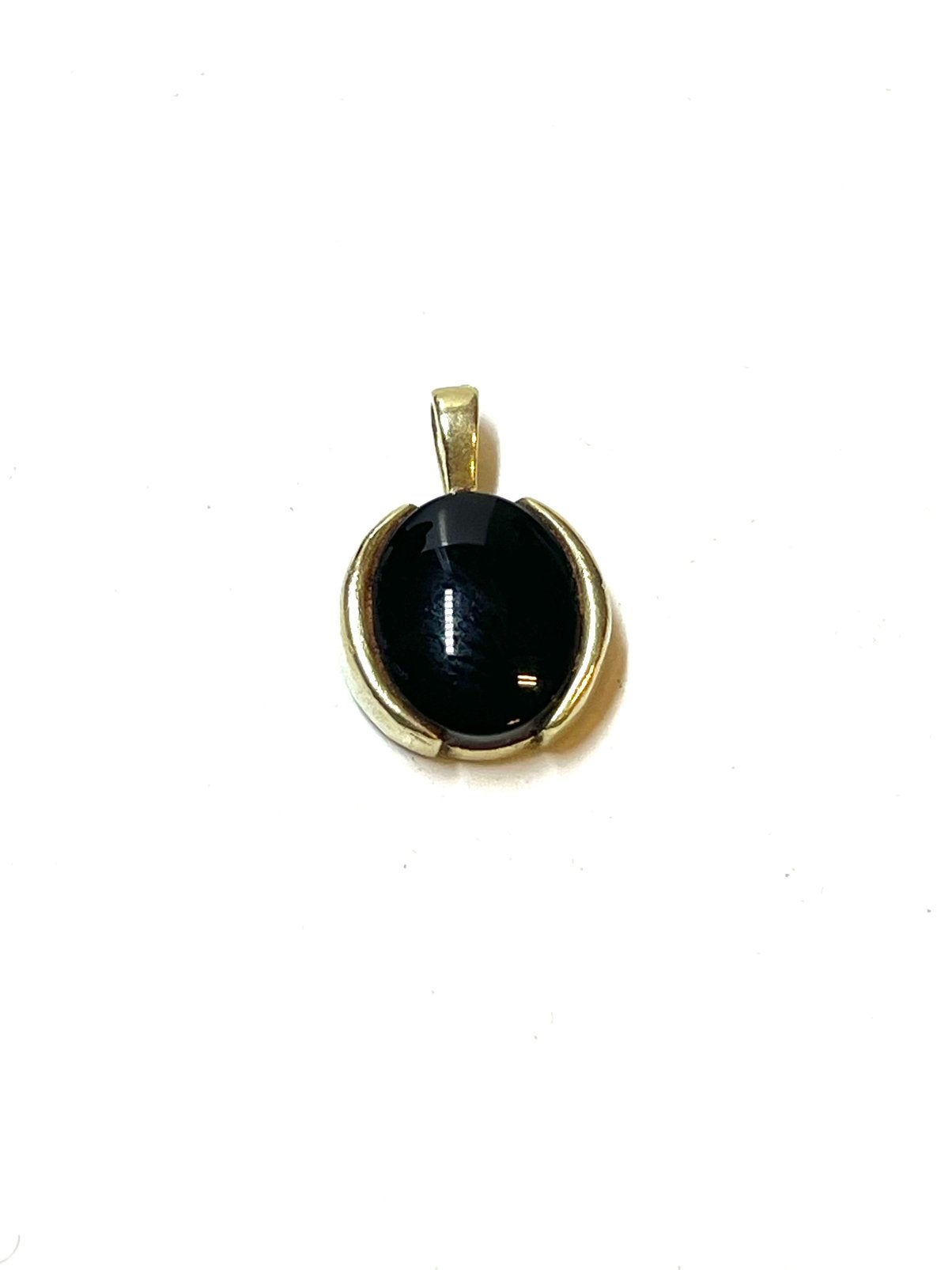 14k gouden hanger met een onyx, Overige voorstellingen, -, -, Ophalen of Verzenden