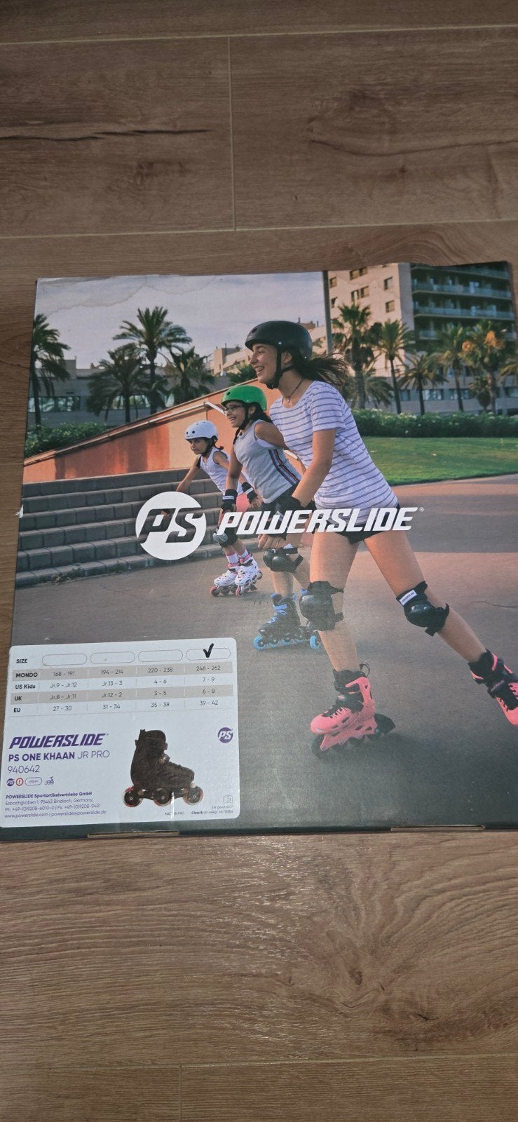 Powerslide PS One Khaan Jr Pro inline skates met bescherming, Ophalen of Verzenden, Gebruikt, Overige typen, Overige merken