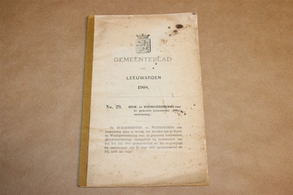 Gemeenteblad van Leeuwarden - 1908, Ophalen of Verzenden, Gelezen