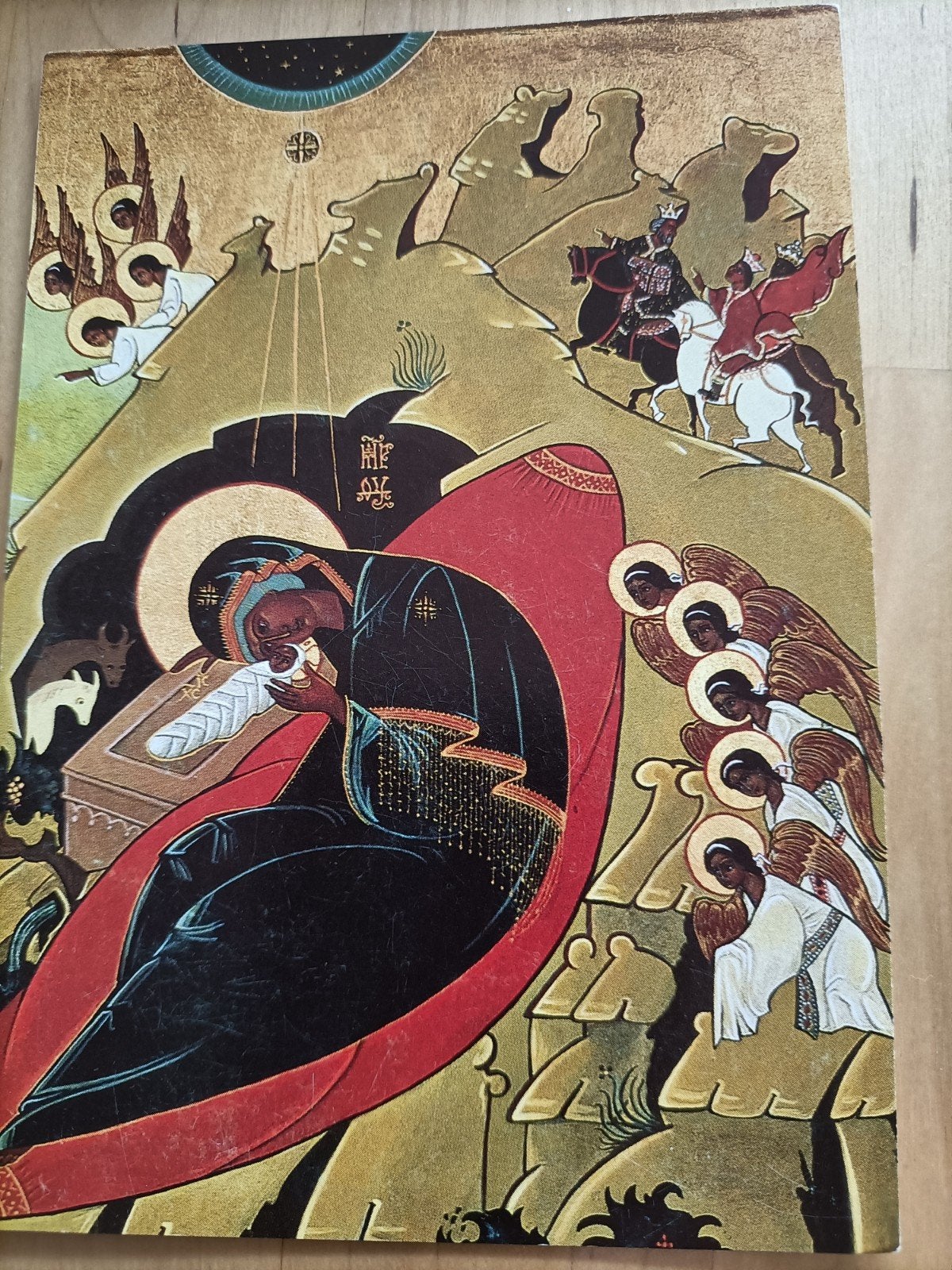 Icoon Geboorte Christus. Beschreven kaart Priorij Brunssum, Antiek en Kunst, Ophalen of Verzenden