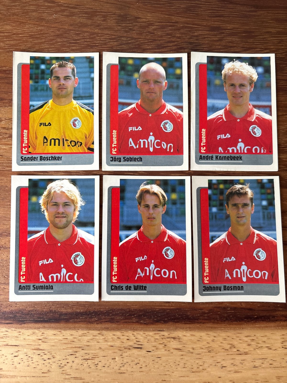 Panini Voetbal 1999 FC Twente Spelerskaarten (6 stuks), Ophalen of Verzenden, Zo goed als nieuw, Stickers en Plaatjes
