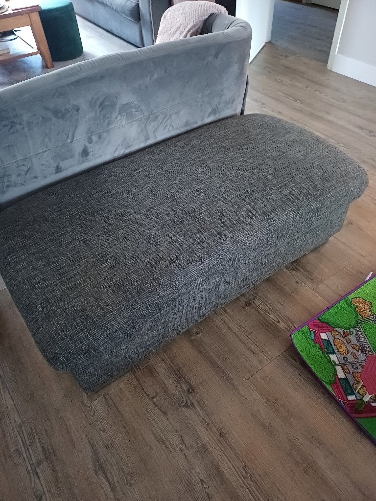Poef voetenbank, Ophalen, Gebruikt, 125 cm of meer, Stof