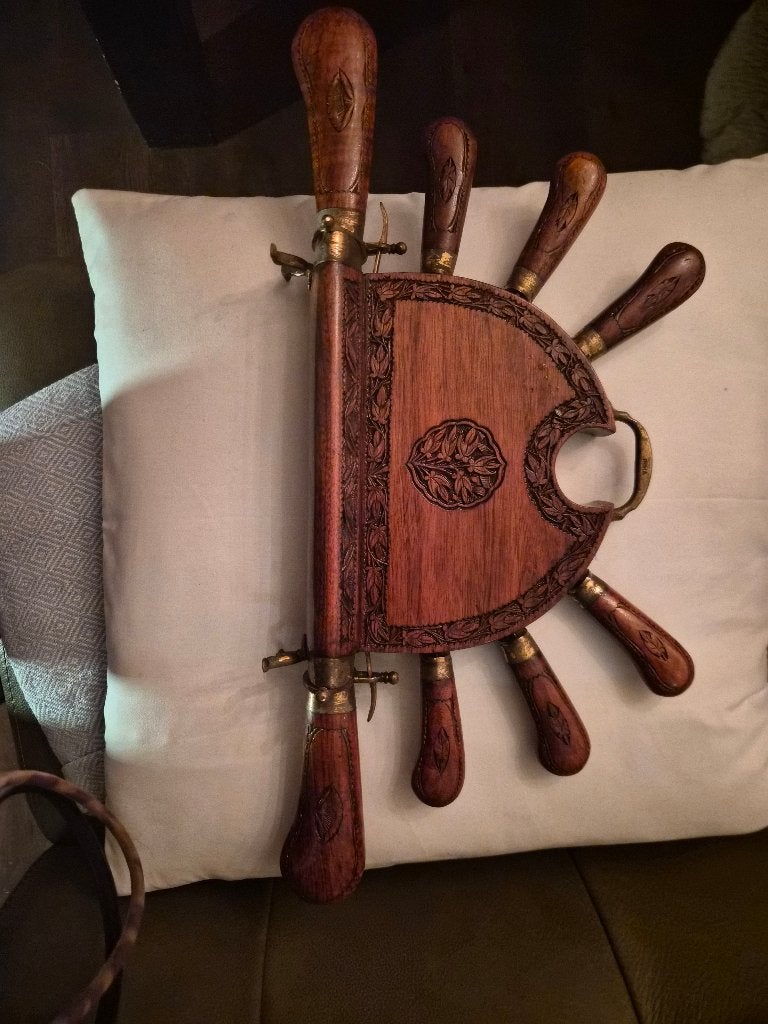 Oud messenset, Huis en Inrichting, Keuken | Bestek, Gebruikt, Ophalen of Verzenden, Overige merken, Hout