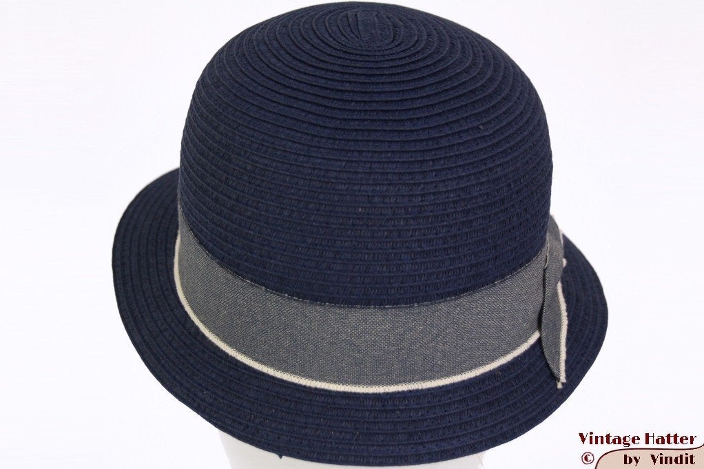 Dames Cloche dophoed Hawkins blauw gecoat papier 54-57 nieuw, Hoed, Hawkins, Nieuw, One size fits all