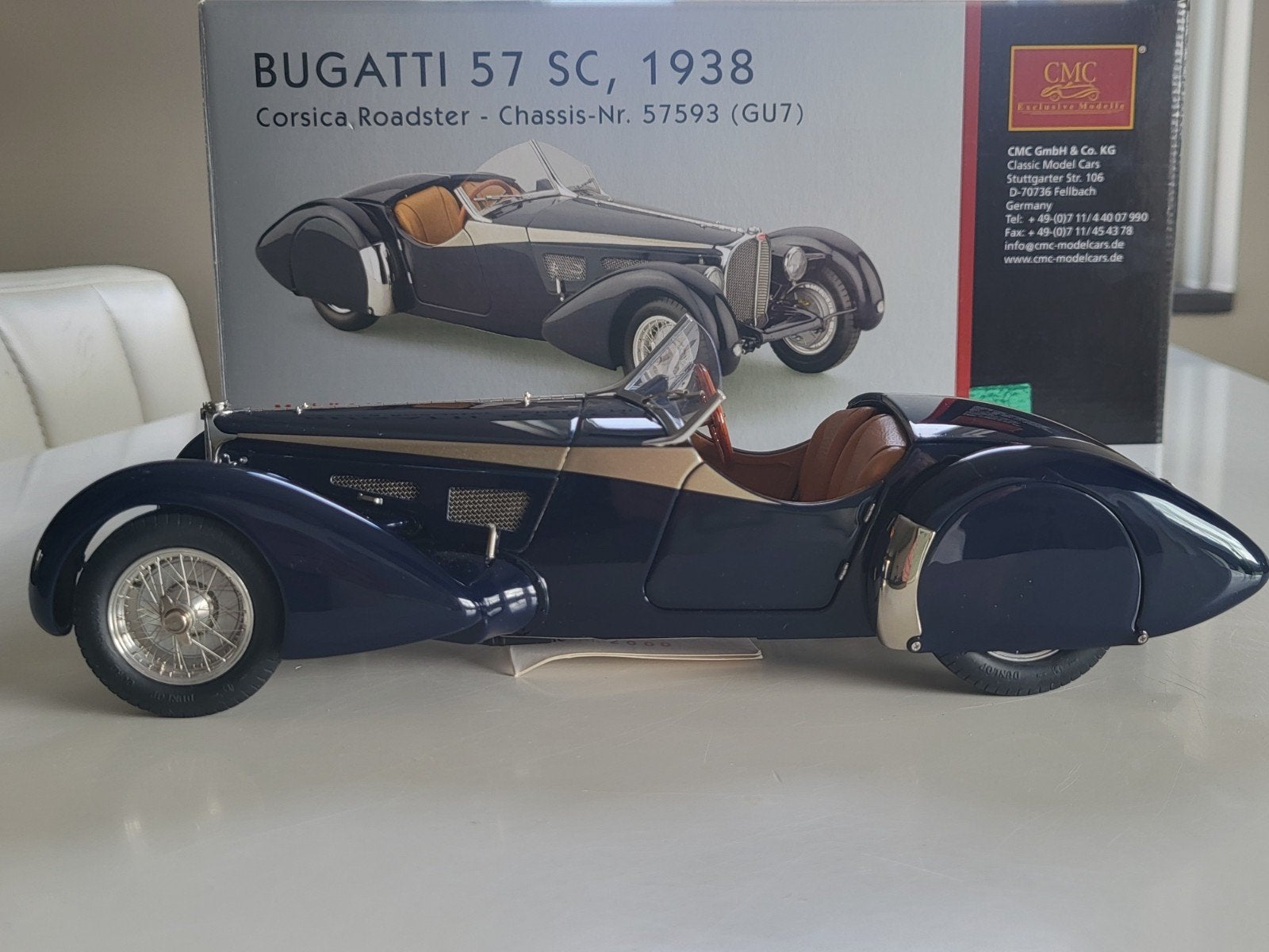1:18 CMC M-106 Bugatti 57 SC Corsica Roadster, 1938, Hobby en Vrije tijd, Kyosho, Auto, Autoart, Ophalen of Verzenden