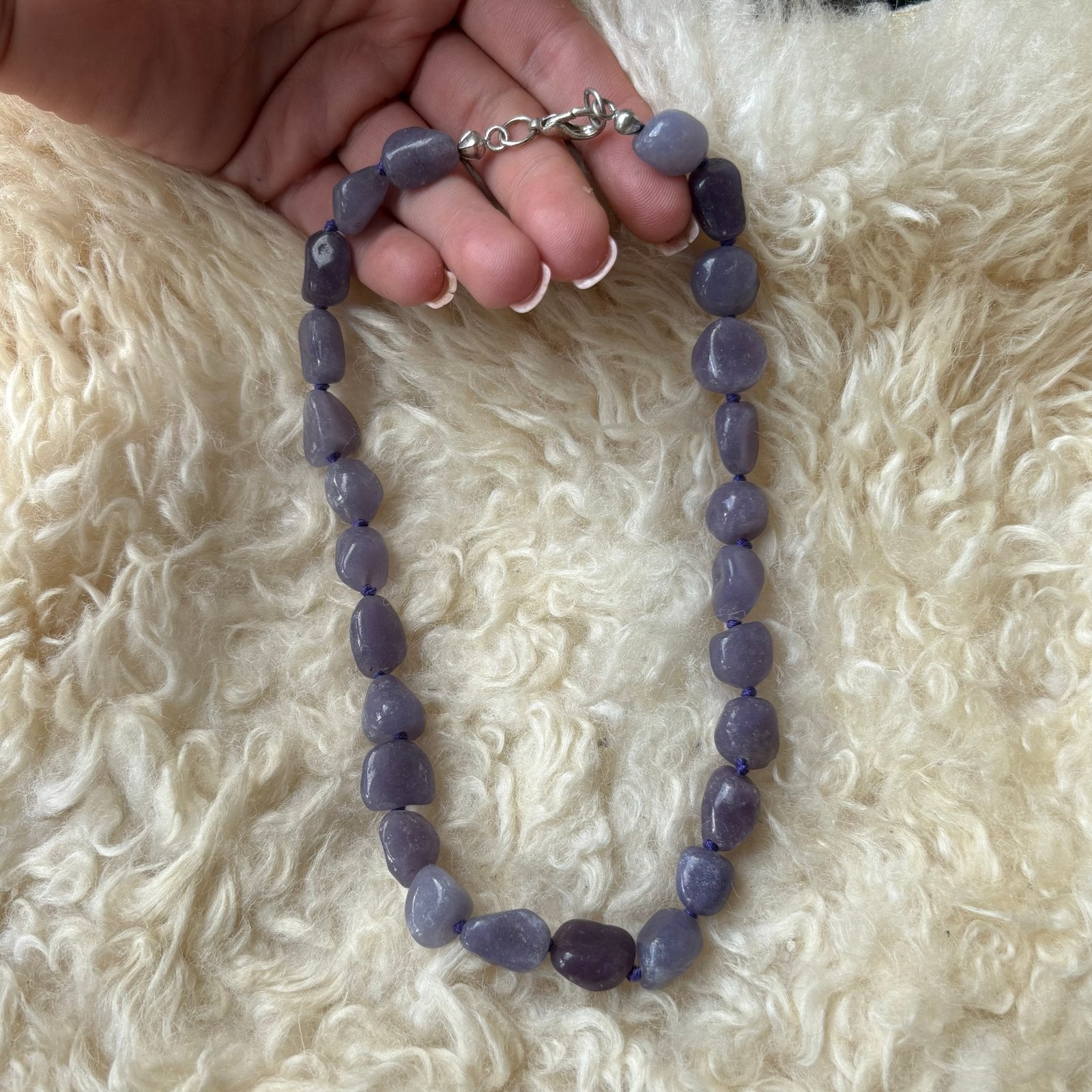 Ketting van Angeliet, Sieraden, Tassen en Uiterlijk, Kettingen, Verzenden, Paars, Zo goed als nieuw, Steen of Mineraal