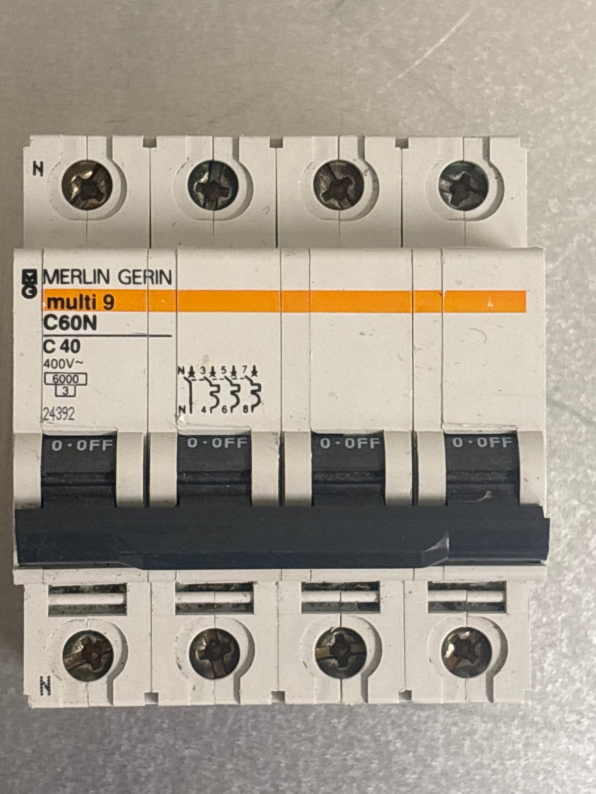Merlin Gerin Multi 9 C60N C 40 Stroomonderbreker, Ophalen of Verzenden, Gebruikt, Schakelaar