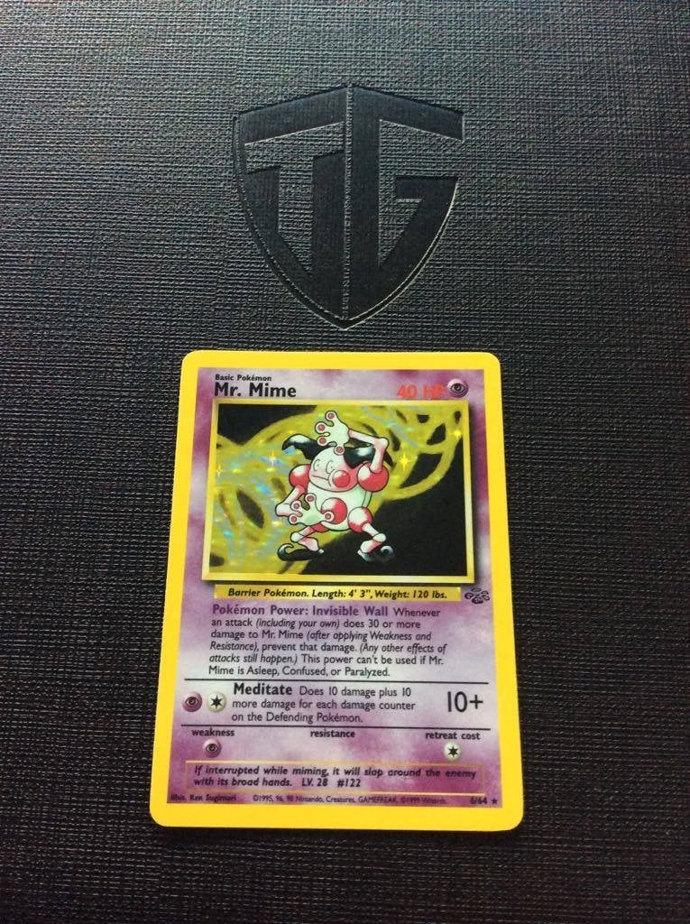 Mr. Mime - Base set Jungle - Pokémonkaart, Ophalen of Verzenden, Zo goed als nieuw, Losse kaart, Foil