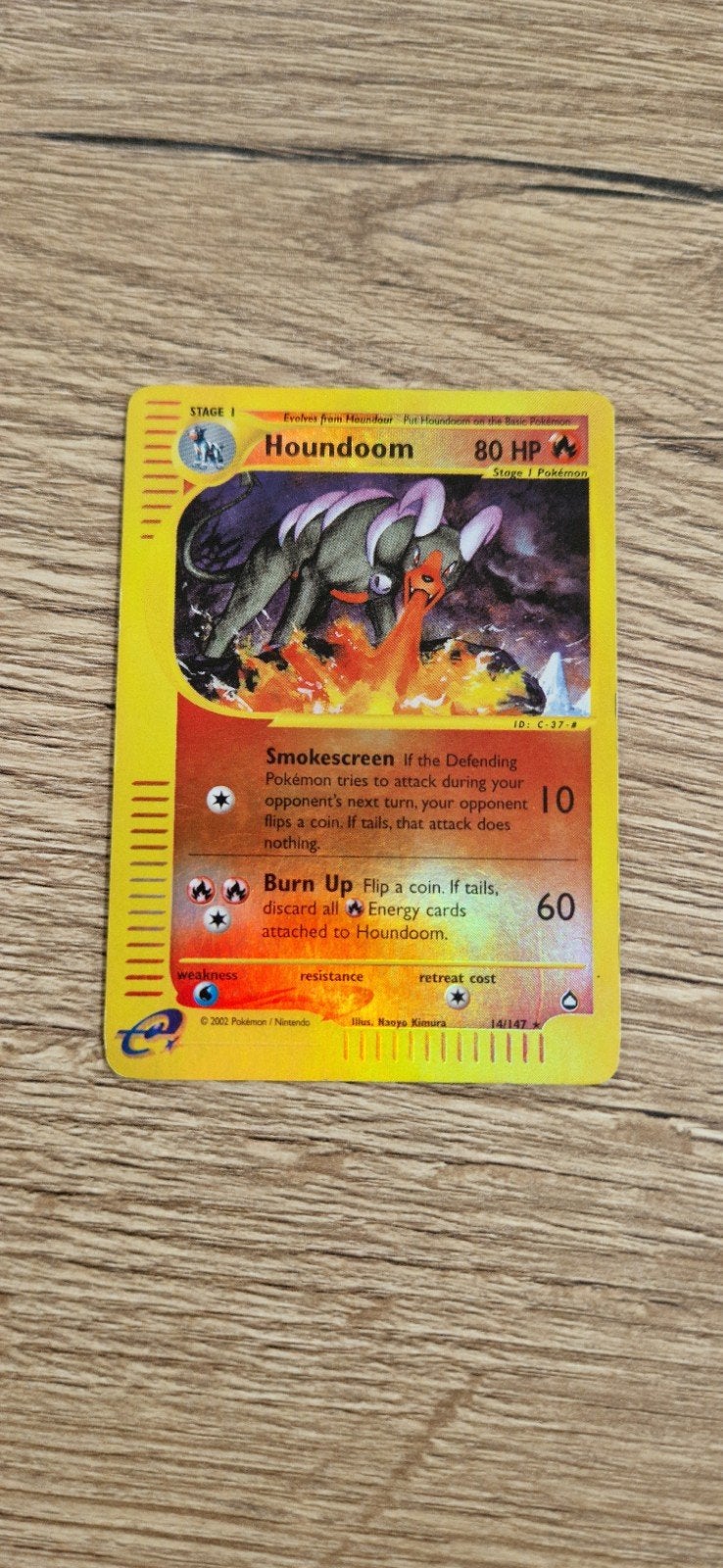 Pokémon Kaart - Houndoom (Holo Rare) - Neo Discovery - Vinta, Ophalen, Zo goed als nieuw, Losse kaart