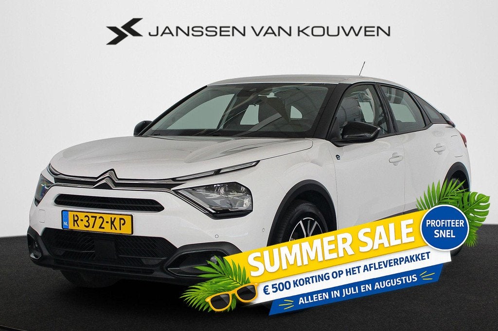 Citroen Ë-C4 Feel Pack 50 kWh Head-Up Achteruitrijcamera Ap, Auto's, Citroën, 136 pk, Gebruikt, 357 km, Leder en Stof