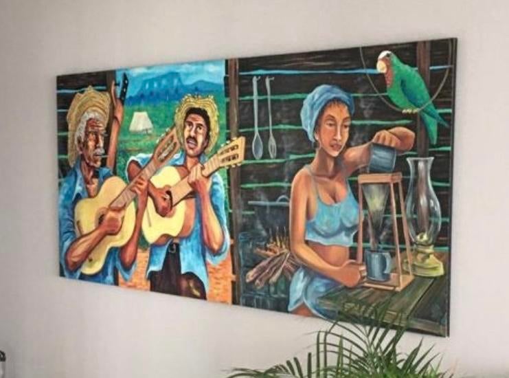 Schilderij 90x200 Cubaanse schilder Noah, El Yunque, Antiek en Kunst, Ophalen