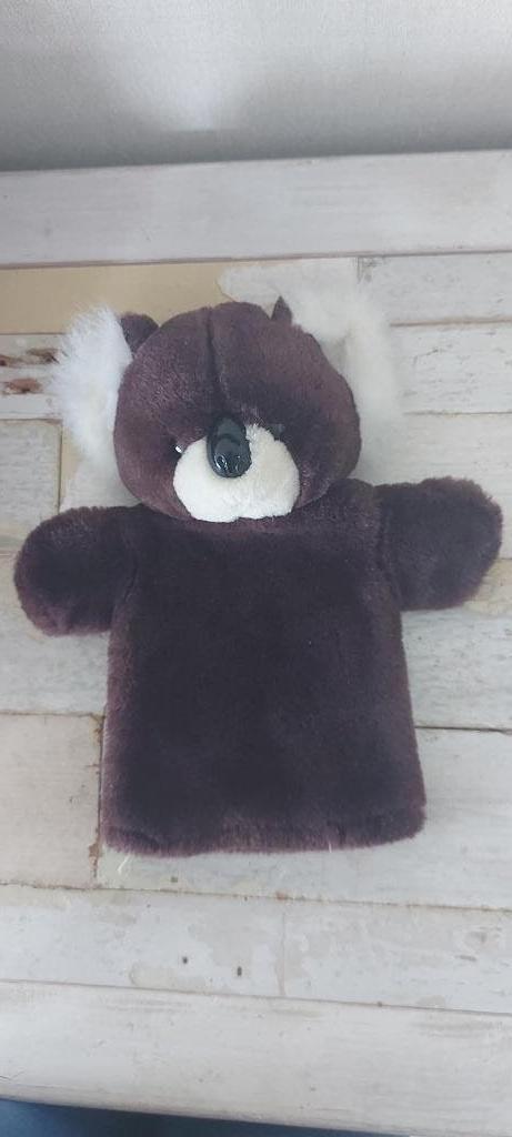 Knuffel bruine koala beer handpop ZGAN, Kinderen en Baby's, Speelgoed | Knuffels en Pluche, Ophalen, Beer, Zo goed als nieuw, Wasbaar