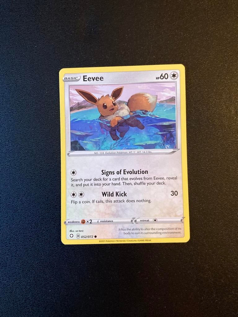 Pokemon kaart Eevee, Ophalen of Verzenden, Zo goed als nieuw