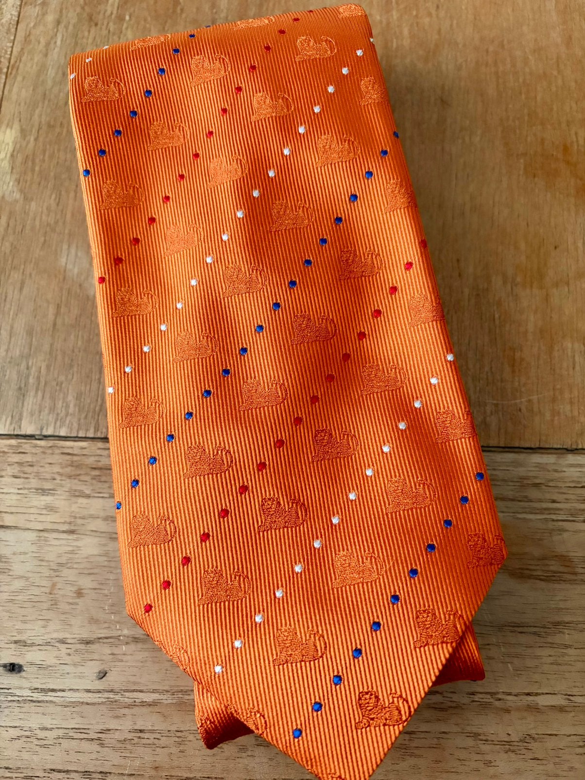 ING stropdas puur zijde nieuw, Ophalen of Verzenden, Nieuw, Oranje, Met patroon