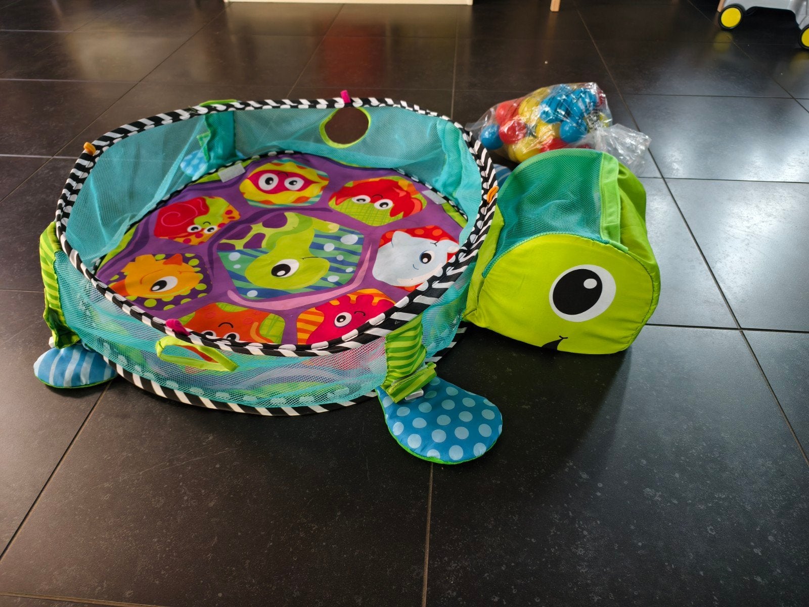 Babygym 3-in-1 Schildpad Speelmat & Ballenbak Compleet, Ophalen of Verzenden, Zo goed als nieuw, Babygym