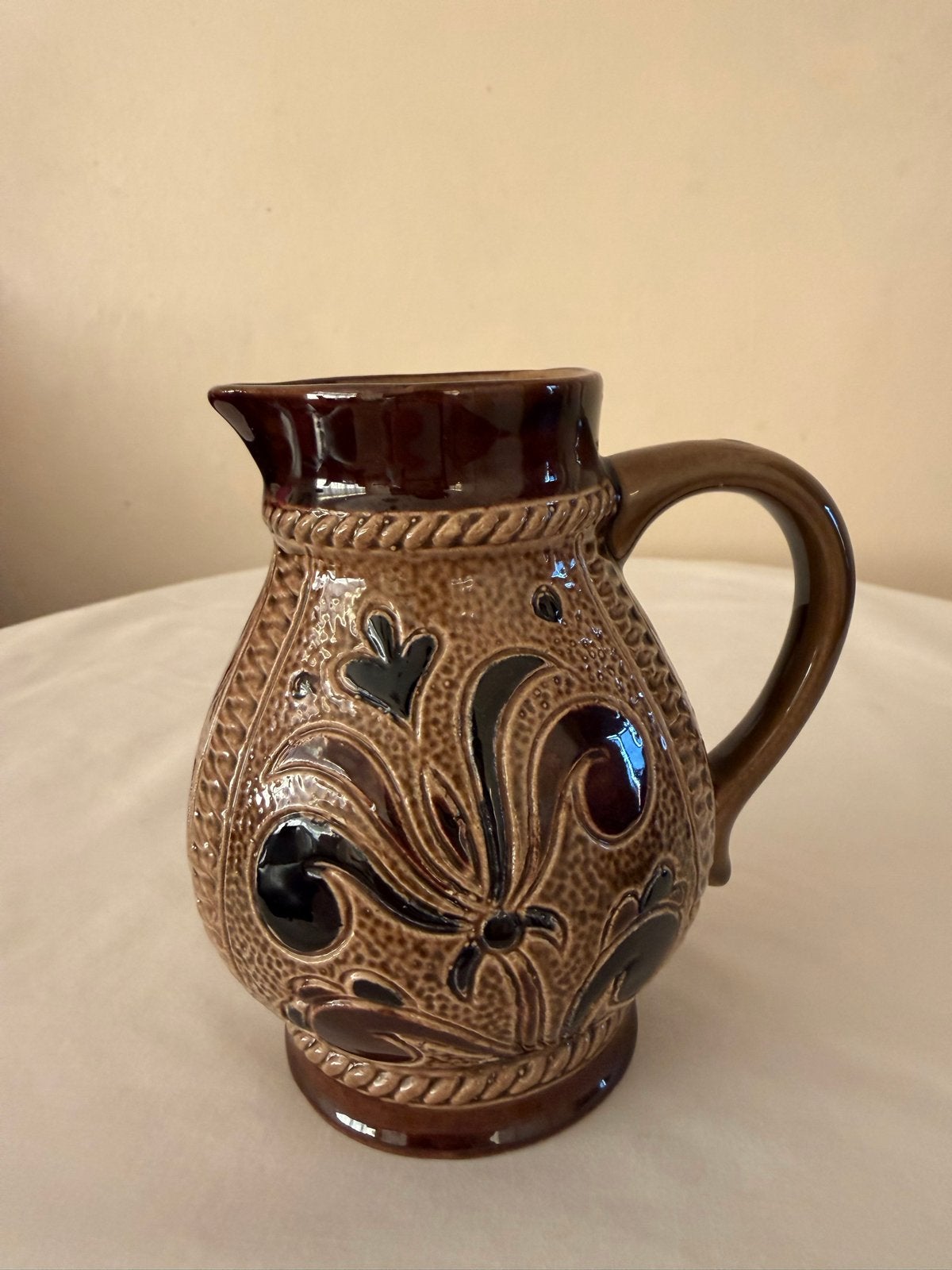 Vintage Aardewerken Kruik - 11.5 cm (H) - bijna gratis, Ophalen of Verzenden