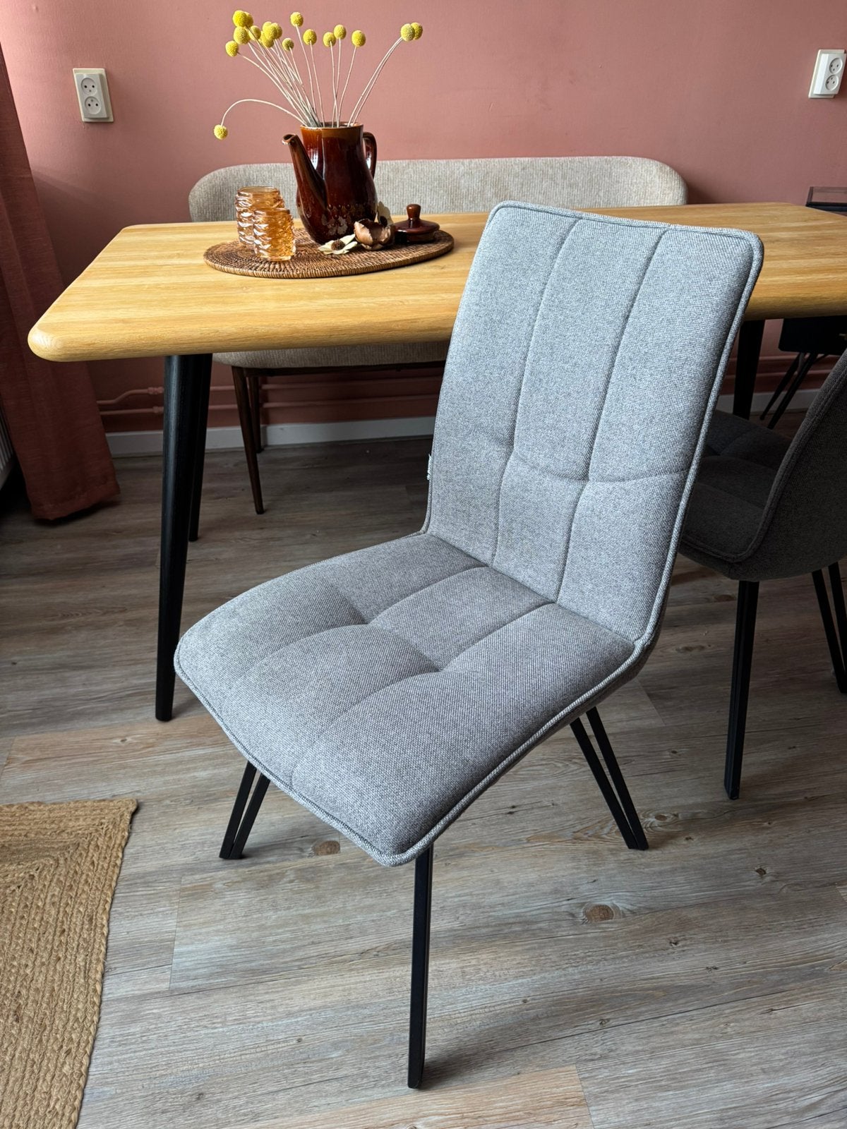 De Bommel eetkamerstoelen, Ophalen, Gebruikt, Grijs, Twee