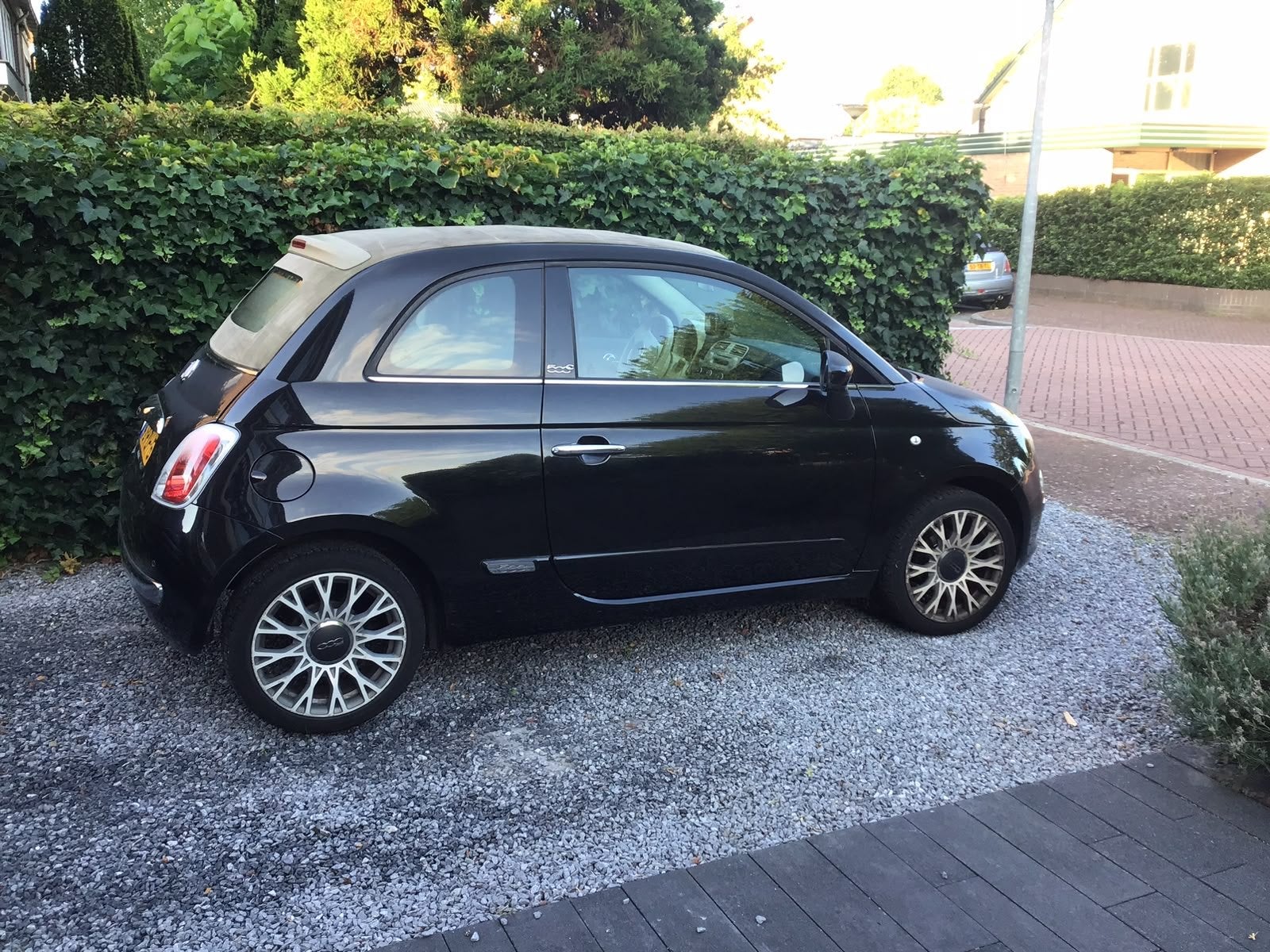 Fiat 500C 1.2. Lounge Cabrio Automaat Air Co, Auto's, Stof, 4 cilinders, Zwart, Origineel Nederlands