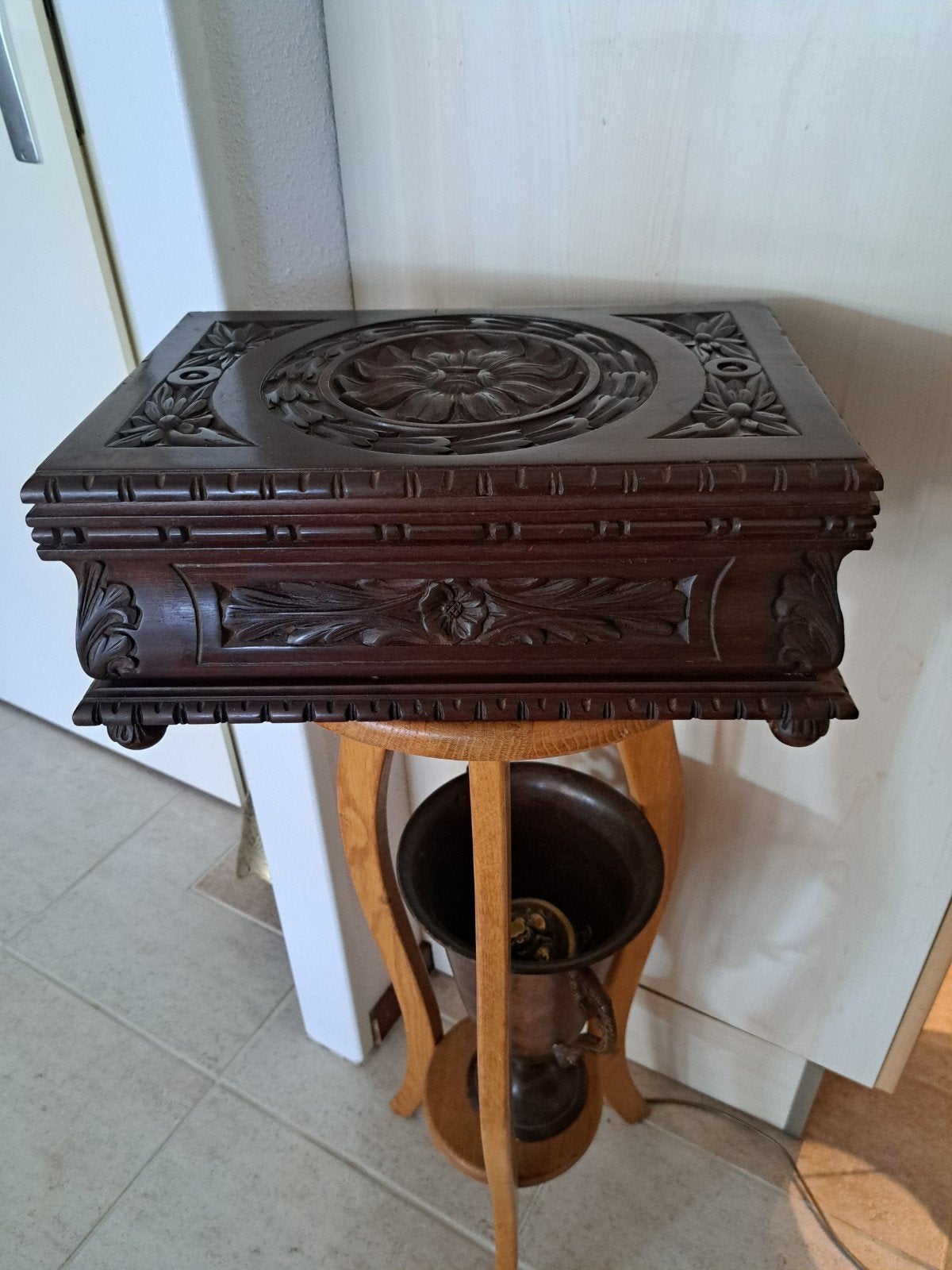 mooie gave oude houten kist afm 37x24x13cm, Ophalen of Verzenden, 50 tot 100 cm, Minder dan 50 cm