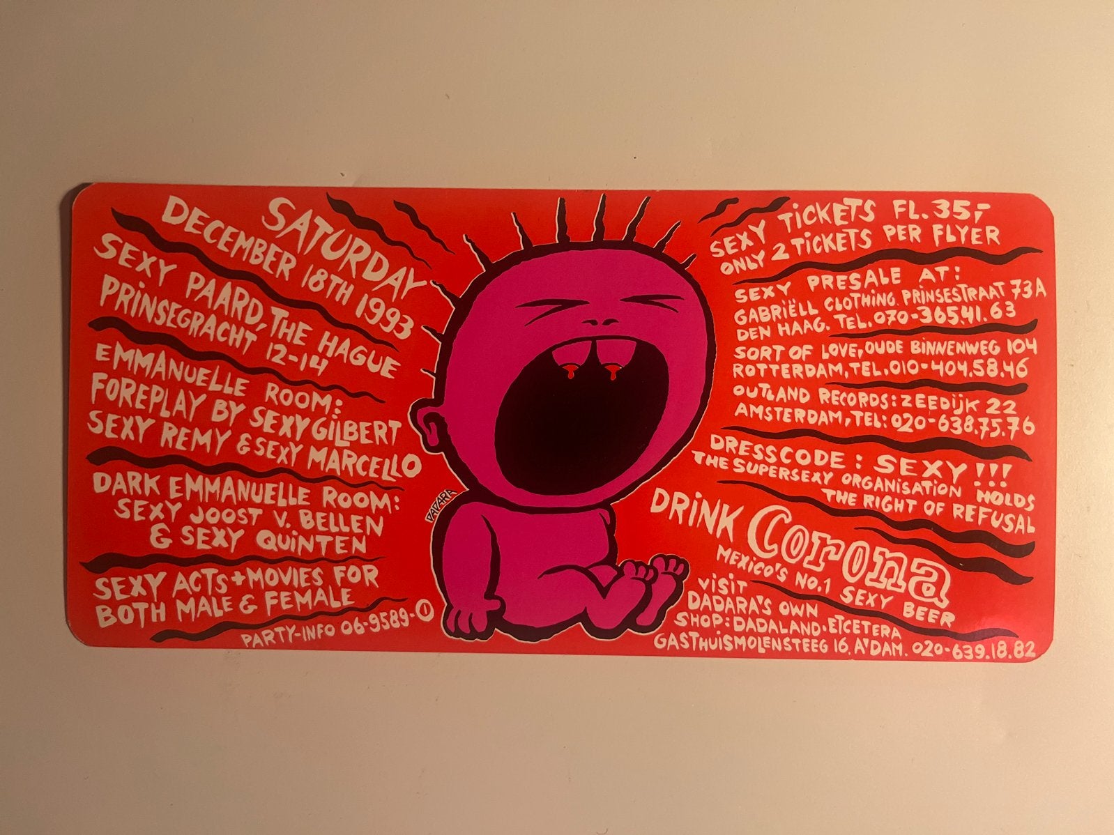 Iconische Dadara Partyflyer 1993 - Mint Conditie, Ophalen, Zo goed als nieuw