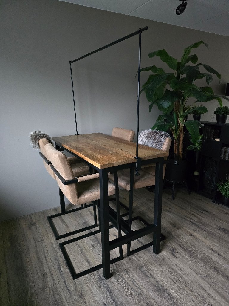 Bartafel met 4 barkrukken, Ophalen, Rechthoekig, 100 tot 150 cm, 50 tot 100 cm