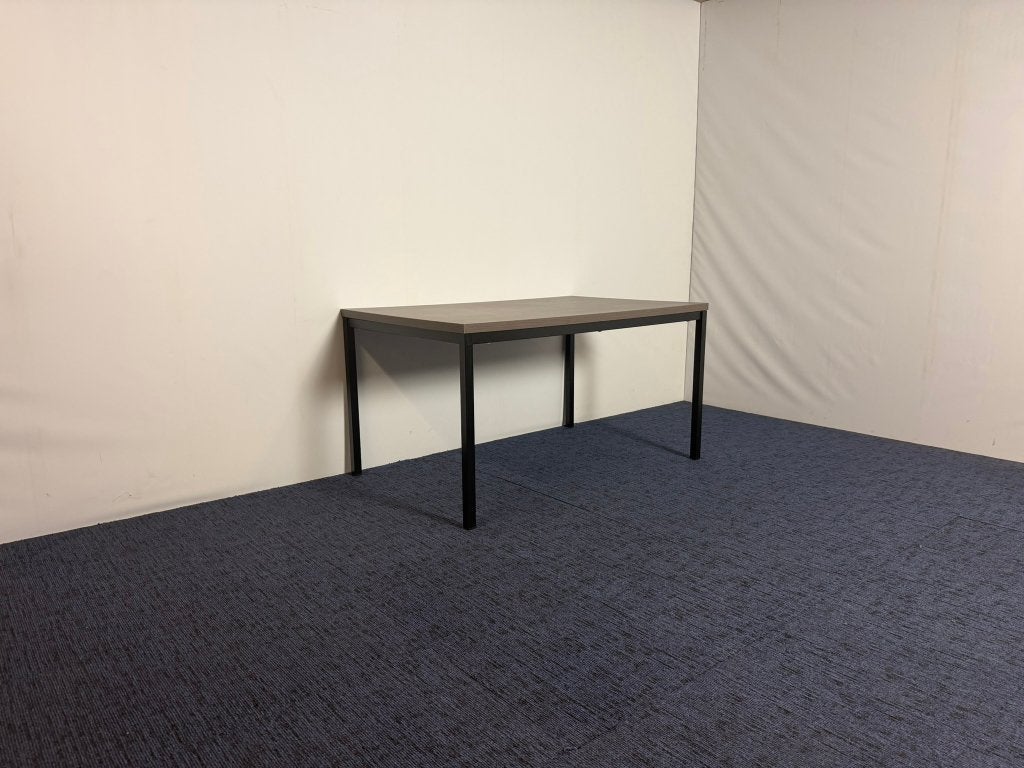 45 x Kantinetafel Vepa, antraciet eiken blad, 140 x 90 cm., Ophalen, Gebruikt, 100 tot 150 cm, 50 tot 100 cm