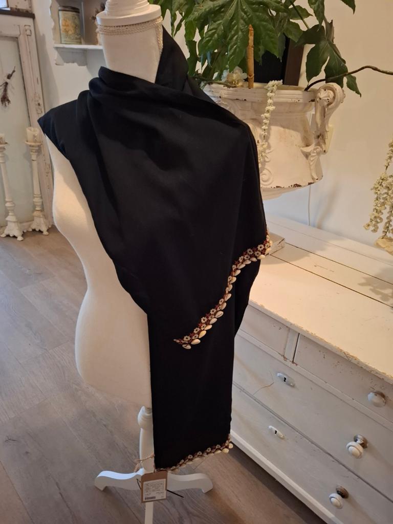 Isla Ibiza Nieuwe Sjaal met Borduur en Schelpjes, Kleding | Dames, Maat 46/48 (XL) of groter, Nieuw, Ophalen of Verzenden, Isla Ibiza