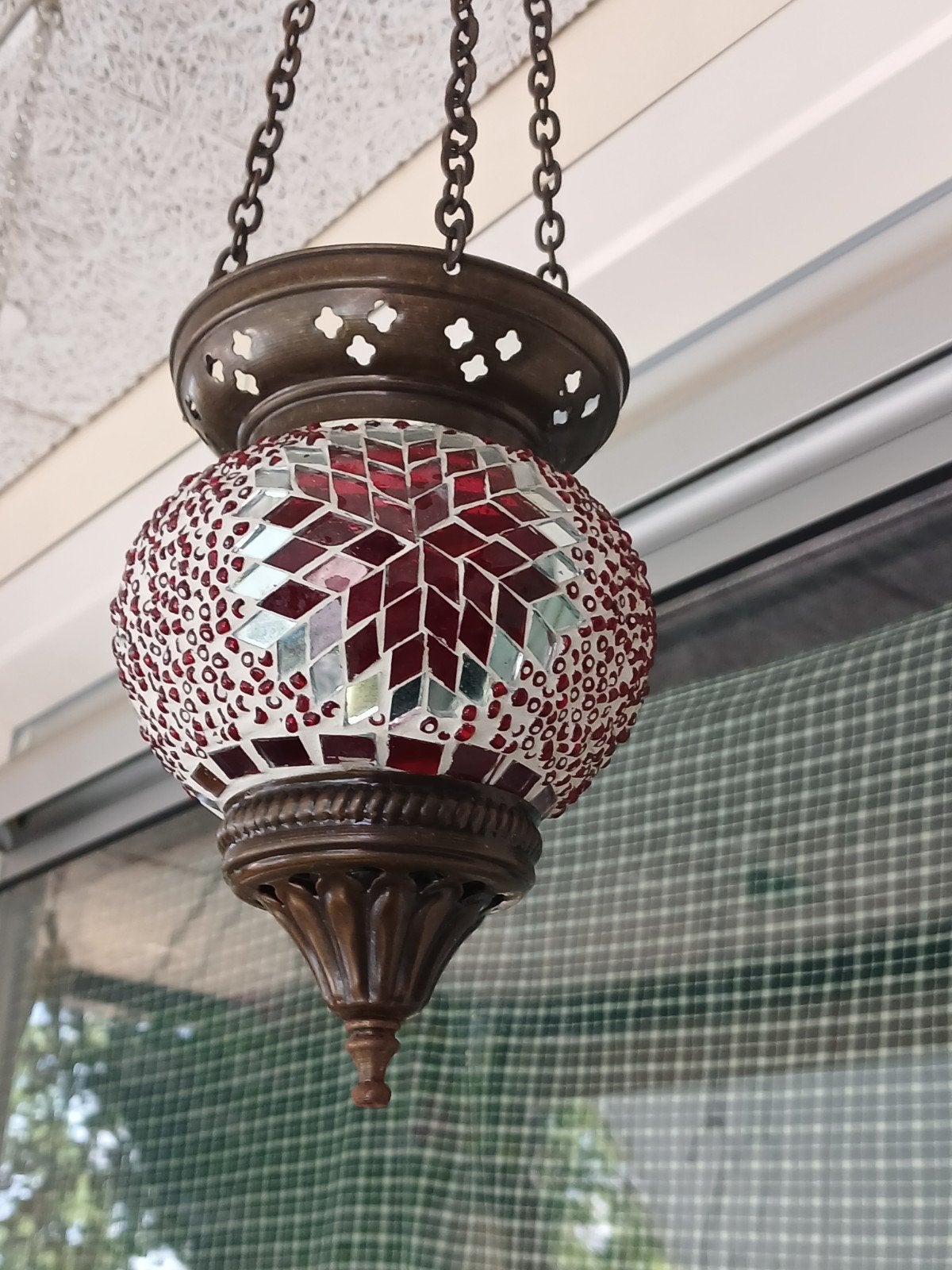 Oosterse Mozaïek Hanger - Handgemaakt, Ophalen of Verzenden, Zo goed als nieuw, Glas, Minder dan 50 cm