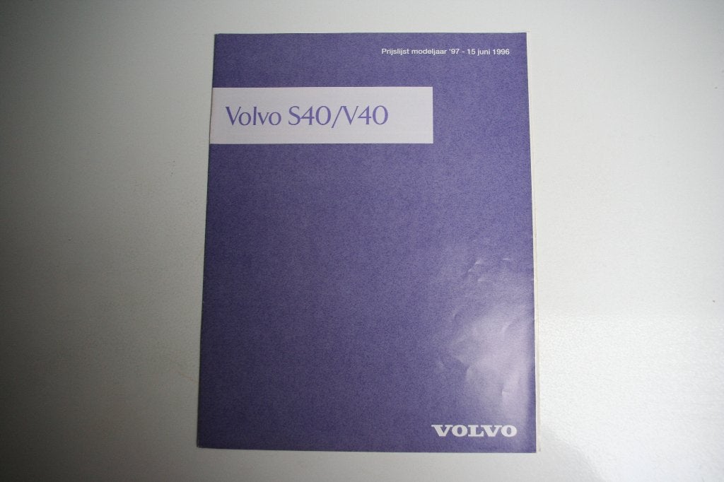 Folder / prijslijst Volvo S40/V40 modeljaar '97 6-1996 (44), Ophalen of Verzenden, Nieuw, Volvo