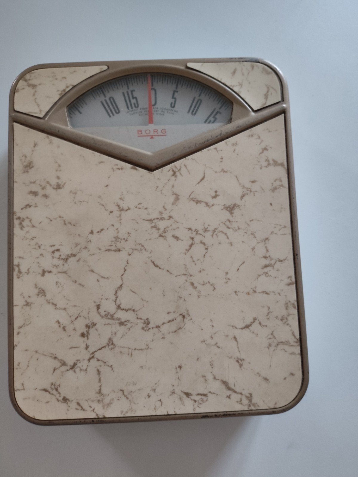 Vintage Borg Personenweegschaal - Voor Huishoudelijk Gebruik, Gebruikt, Analoog, 100 kg of meer, Ophalen of Verzenden