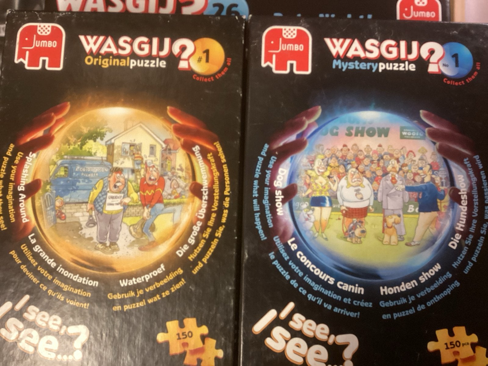 Wasgij Puzzels - 3 stuks, 150 stukjes per puzzel, Ophalen, Minder dan 500 stukjes, Gebruikt, Legpuzzel