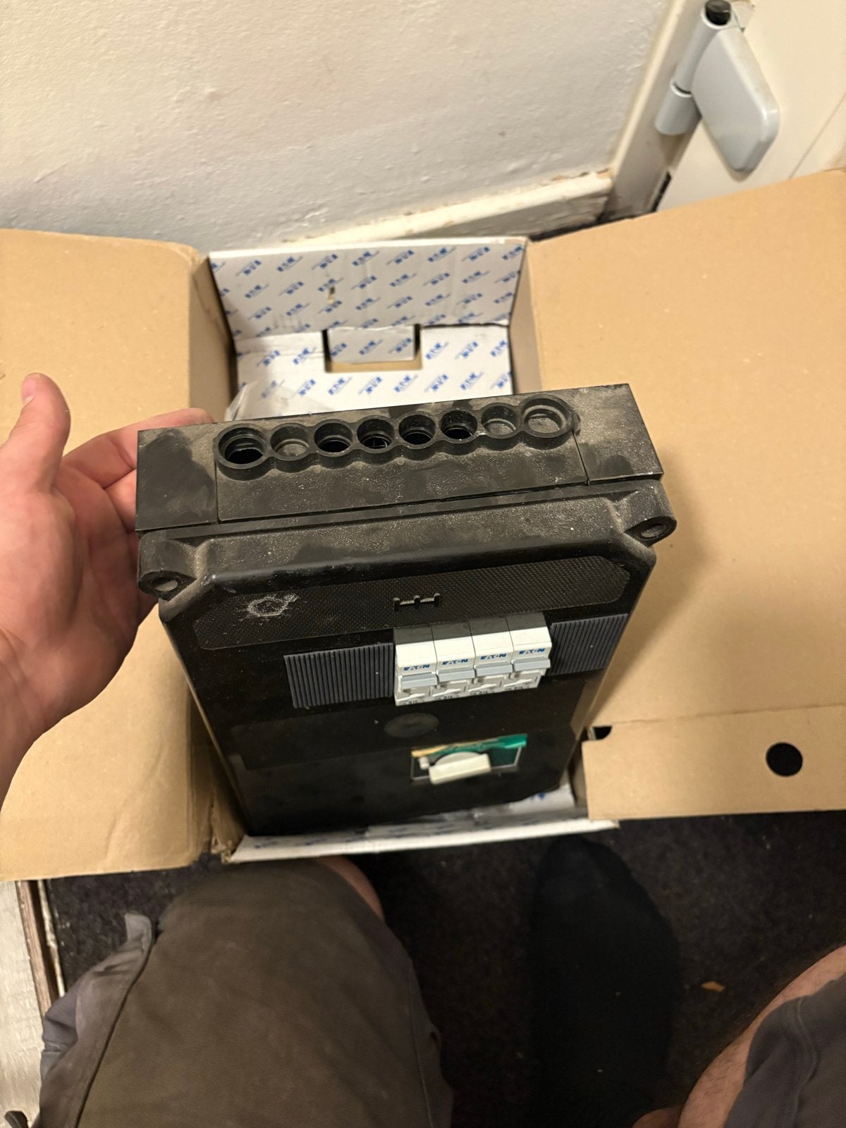 Groepenkast met aardlekschakelaar en installatieautomaten, Ophalen of Verzenden, Gebruikt, Eaton, Groepenkast