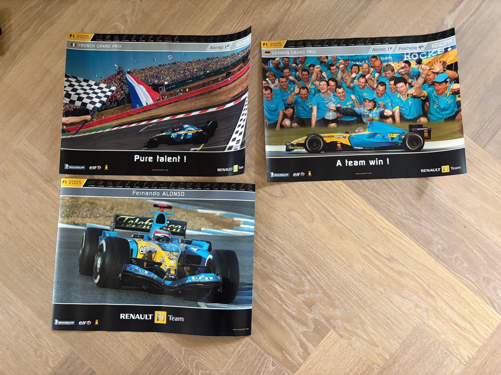 Renault F1 Team Posters Fernando Alonso Kampioenschapsjaar, Verzamelen, Posters, Gebruikt, Rechthoekig Liggend, Ophalen of Verzenden