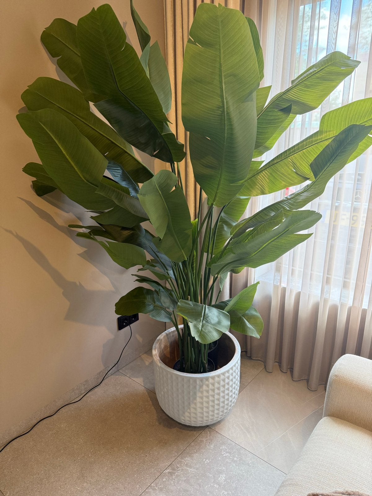 2x Silk-ka Strelitzia Kunstplanten - Groen, 150 cm, Ophalen, Binnen, Groen, Kunstplant