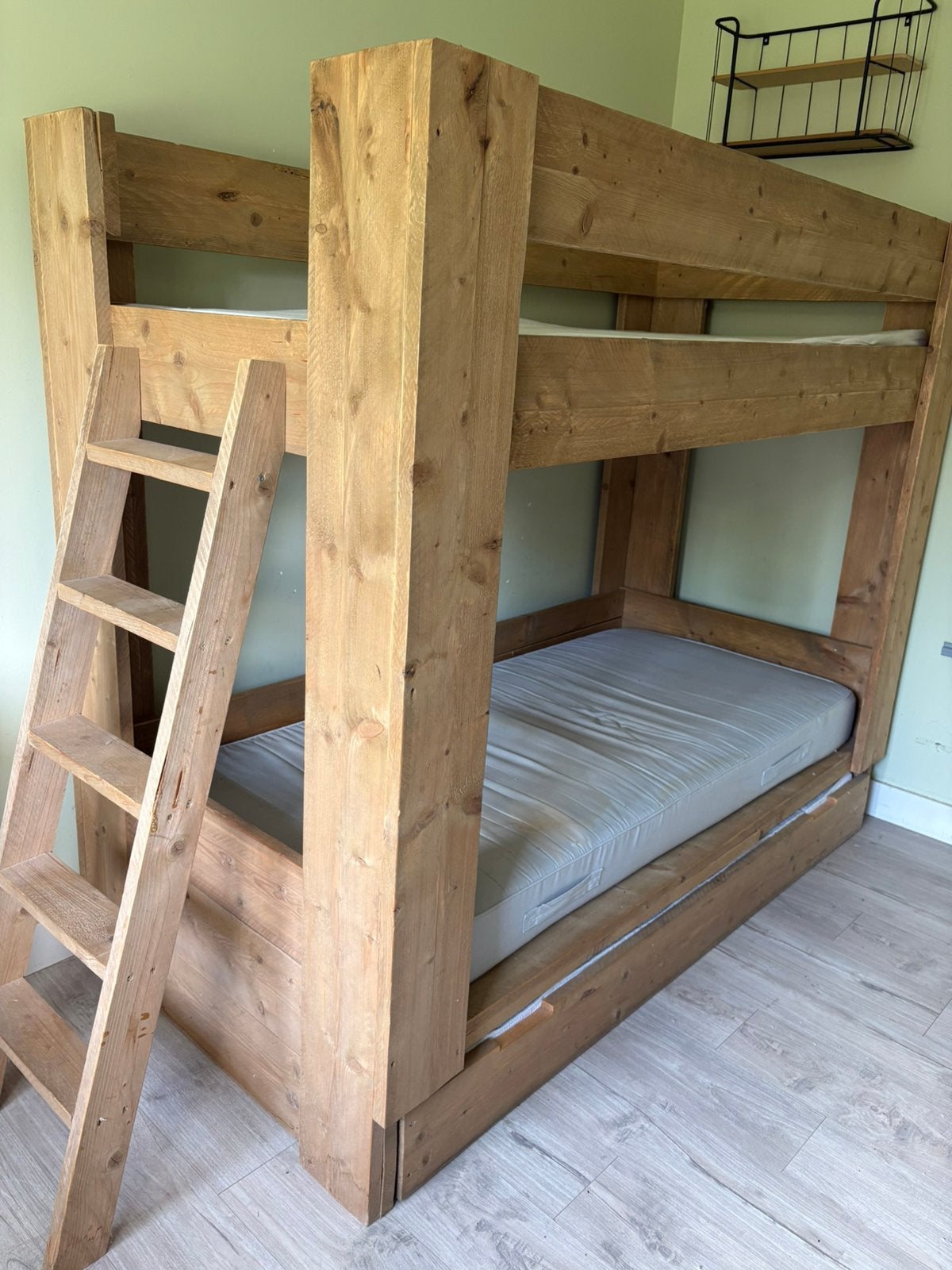 Stijgerhouten stapelbed 3, Ophalen, Zo goed als nieuw, Stapelbed