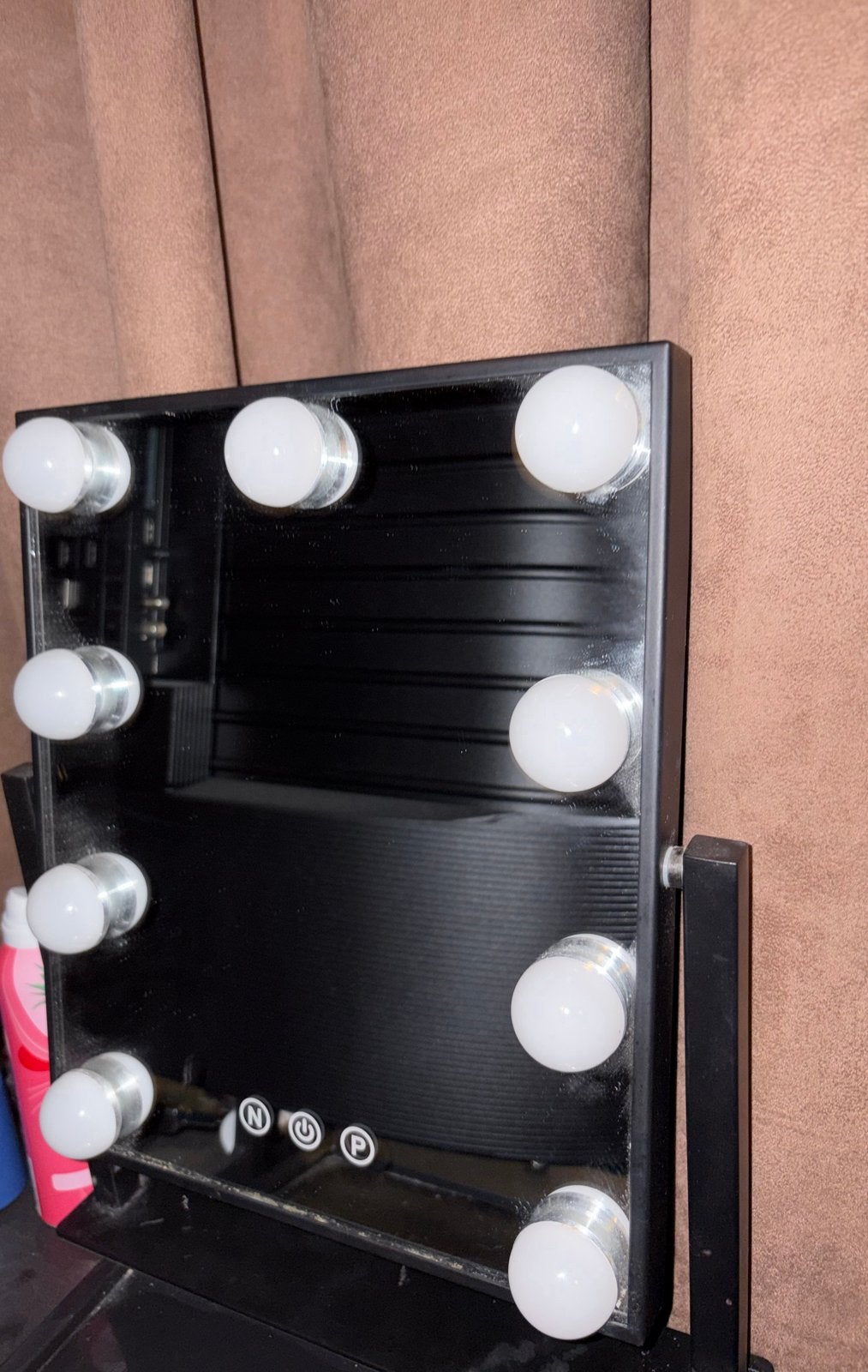 Kleine Hollywood spiegel op standaard, Huis en Inrichting, Woonaccessoires | Spiegels, Ophalen, Zo goed als nieuw, Minder dan 100 cm
