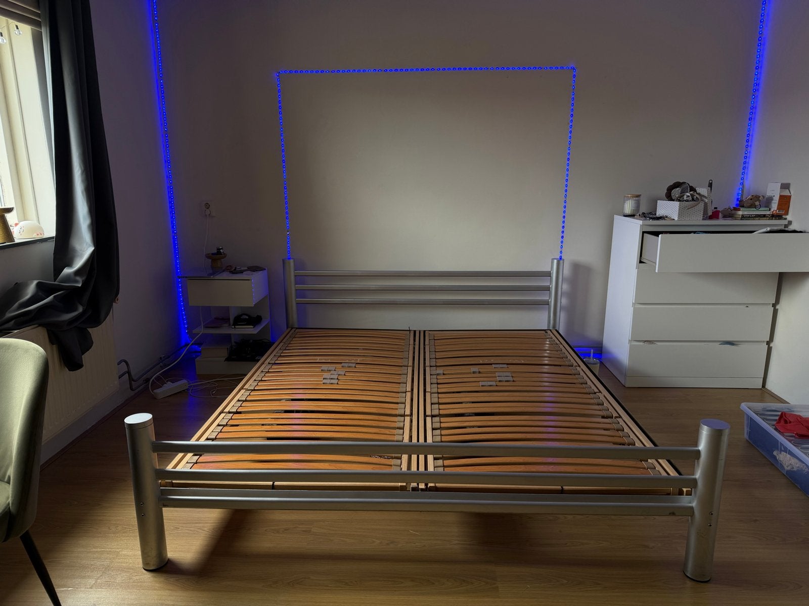 Kingsize boxspring bed 180x200 met lattenbodems, Gebruikt, Tweepersoons, Ophalen of Verzenden, 180 cm