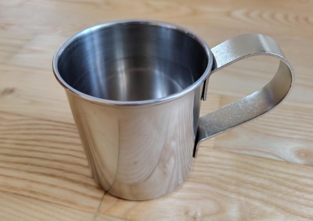 RVS Beker Mok met oor nieuw, Overige materialen, Nieuw, Ophalen of Verzenden, Overige stijlen