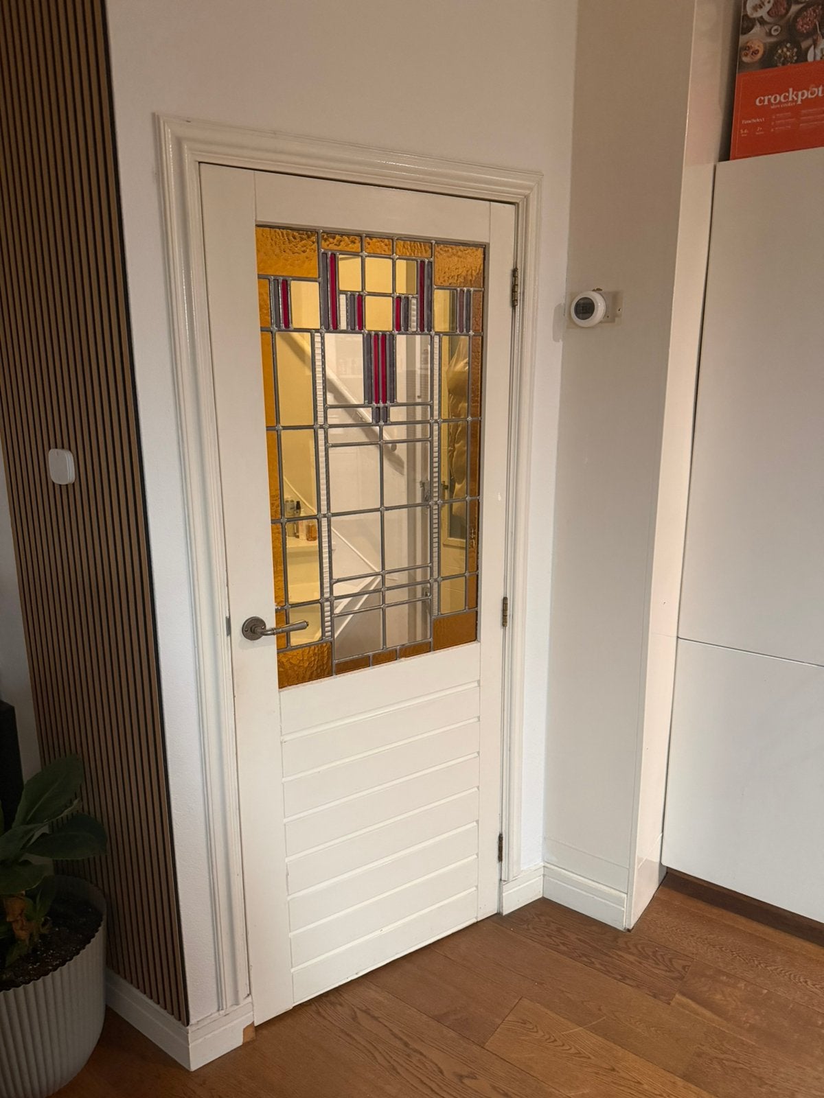 Glas in lood deur, Ophalen, Gebruikt, Minder dan 80 cm, Binnendeur