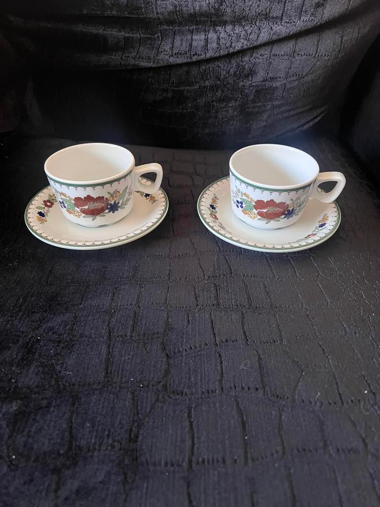 2 Schönwald Germany kop en schotels samen € 6,50, Ophalen of Verzenden, Zo goed als nieuw, Porselein, Kop en/of schotel