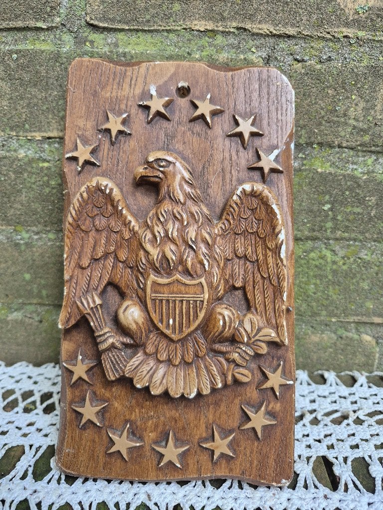 Vintage Amerikaanse Adelaar Wanddecoratie, Gebruikt, Vintage, Decoratieobject, Steen/keramiek