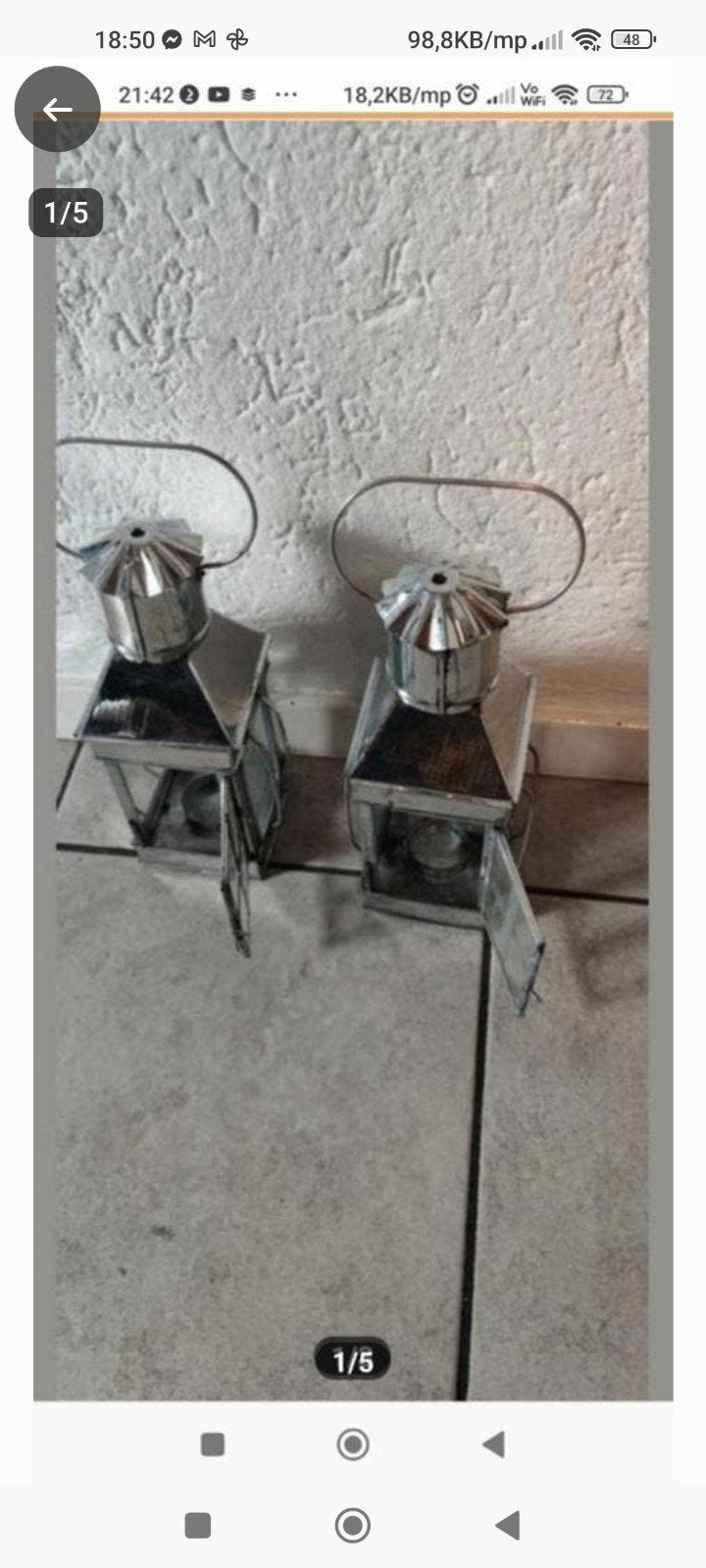 2x mooie windlicht 30cm hoog, Ophalen of Verzenden, Zo goed als nieuw