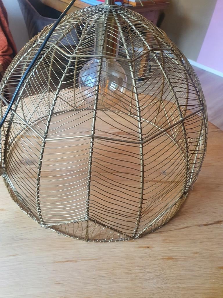 Gouden draadlamp, bolvormig, sfeervol, Ophalen, Minder dan 50 cm, Modern, Sfeervol, Industrieel, Zo goed als nieuw