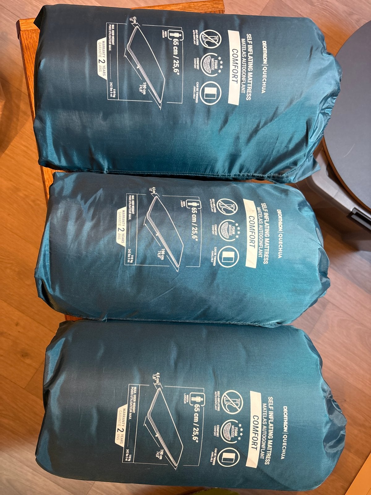 3x Quechua Zelfopblaasbaar Matras - Comfortabel Kamperen, Ophalen, Gebruikt, 1-persoons