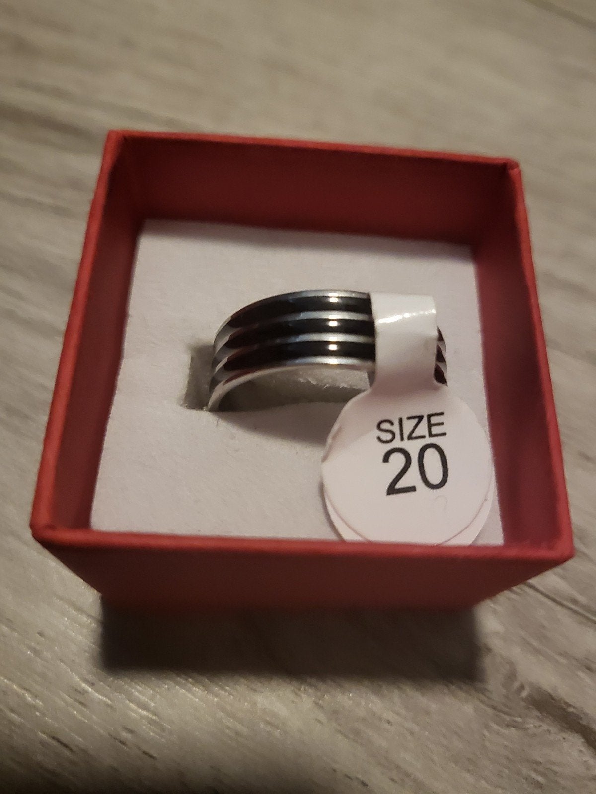 Nieuwe Zwarte Ring Maat 20, Sieraden, Tassen en Uiterlijk, Ringen, 20 of groter, IJzer of Staal, Zwart, Nieuw
