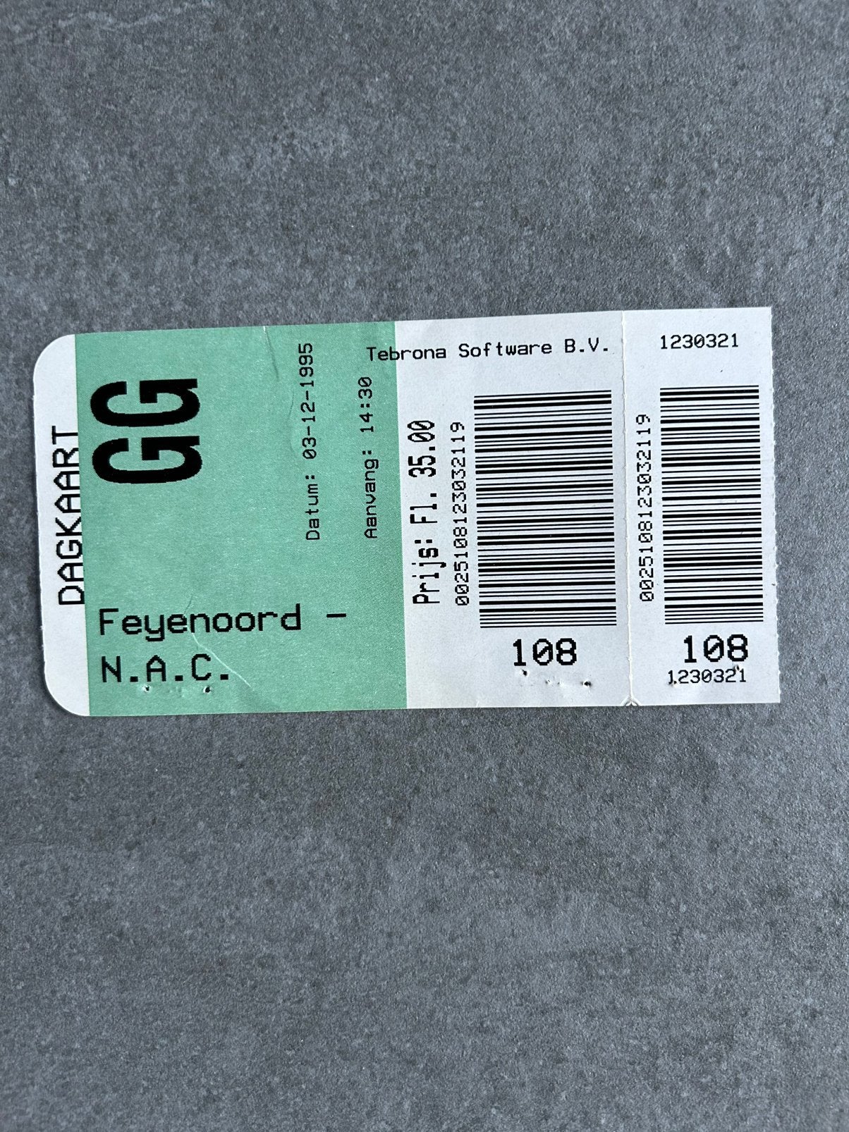 Feyenoord - NAC ticket, Ophalen of Verzenden, Feyenoord, Overige typen